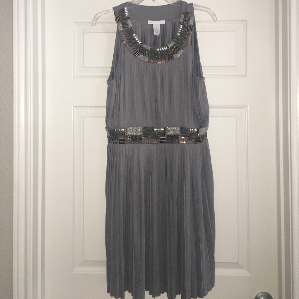 New Beaded Pleated Design History Dress Medium Y2K